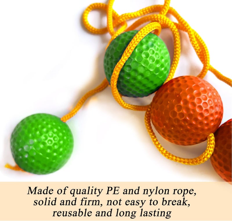 Unixing Ladder Ball Ladder Toss Balls Set Replacement Balls for Toss Match, Set of 6 with Storage Bag (Green & Orange) - Image 4